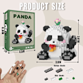 Pikkukuva 2 / 5: Mini Rakennuspalikat - Aaltoileva Panda, Juhlaherkkuja - Mikro Palikat Pandalelu Lapsille 6 7 8 9 10+, Mini Palikat Rakennussarjat (538 kpl), Panda A-2