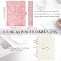 Miniatyrbild 2 av 5: Läder A6-mapp 6 runda ringpärmar Planner Notebook Cover för A5-fyllpapper (inre papper ingår ej) Marmorrosa