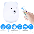 Miniatyrbillede 3 af 5: Børns natlys bjørn natlys LED-lampe soveværelse 9 farver  multifarvet USB genopladelig let natlys med fjernbetjening