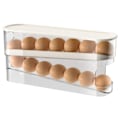Miniatyrbilde 1 av 4: Eggdispenser for kjøleskap, oppbevaring av egg i kjøleskap, automatisk rull opp 4-lags eggboks