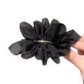Pikkukuva 2 / 4: Hiuspidikkeet Yksiväriset Mustat Kukka Hiustappi Ranskalainen Barrette Pehmeällä Chiffon-Kankaalla Naisille Tytöille Hiustarvikkeet, Musta Black