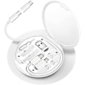 Pikkukuva 1 / 5: Monitoiminen datakaapelien säilytyslaatikko sovitin Lightning-, USB-C- ja Micro-USB-laitteille Universaali datansiirtokaapeli (valkoinen)