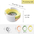 Miniatyrbilde 3 av 5: 3 i 1 rustfritt stål eggeskjærer - Egnet for kutting av kokte egg, jordbær, kiwi og eggehviter