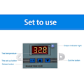 Miniatyrbillede 5 af 5: XH-W3002 110V-220V -50~110℃ Digitalt display temperaturstyringsswitch  Akvarium Inkubator Temperaturregulator med 1 meter vandtæt sonde