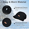 Miniatyrbillede 3 af 5: Damer Slouchy Strikket Hat Vinter Varmt Fleeceforet Beanie Hat Strækbar Skull Cap med Visir Brim, Sort