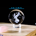 Miniatyrbilde 3 av 4: 3D Krystallkule 60mm Gravert Drage Gave til Drageelskere Drage Samleobjekter Glasspynt Midtstykke med Krystallstativ Gaver