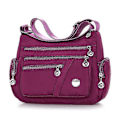 Miniatyrbild 1 av 4: Modeväska i Vattentätt Nylon för Kvinnor, Enkelsidig Axelväska, Crossbody Väska, Handväska, Messenger Väska (Svart) Rose edited