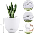 Miniatyrbild 2 av 5: Självbevattnande blomkrukor för inomhus- och utomhusbruk Vita 13 cm (3 st) White S