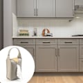 Miniatyrbillede 3 af 5: Hængende Tissue Box Pu Læder Bil Tissue Holder Bærbar Serviet Box Cover med Snap til Bil Badeværelse Køkken(Grågrå) Grey