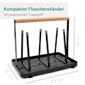 Pikkukuva 2 / 5: All-in-one-pulloteline SodaStreamille - Valutusteline kaikentyyppisille pulloille juoma- ja vauvapulloille - Universaali kuivausteline (metalli, musta) black