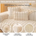 Miniatyrbild 2 av 5: Kanin Plysch Soffa Överdrag L Form 1/2/3/4 Sits Soffa Överdrag Hörnsoffa U Form, 2023 Ny Universal Halkskydd Soffa Skydd, Super Mjuk Soffa white 70*150cm