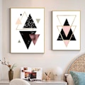 Pikkukuva 4 / 4: Sarjakuva Geometriset Kuviot Julisteet ja Tulosteet Pohjoismainen Minimalistinen Taide Canvas Maalaus Seinätaide Kuva Olohuoneen Koti Dekor 50*70cm