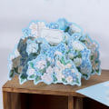 Pikkukuva 2 / 5: 3D-kukka-asetelma Pop Up -kortti kirjekuorella, 3D Pop Up -onnittelukortit (sininen) Blue