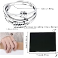 Miniatyrbild 4 av 5: Ångest Ring, Fidget Ring Ångest Ringar  Spinner Ring, Silverpläterade Fidget Ringar för Ångest Stressavlastare Spinner Ringar, Justerbara Ringar
