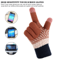 Miniatyrbillede 3 af 4: Vinter Termiske Handsker til Kvinder - Touchscreen Handsker, Strikkede Tykke Fleeceforet Bløde Luffer Varme Uld Damehandsker Telefonhandsker Gaver Caramel