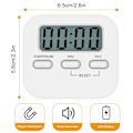 Miniatyrbild 2 av 5: Kök Timer med Stor LCD-skärm, Digital Kök Timer för Matlagning, Magnetisk Stoppur, Timer med Hög Alarmklocka, Ägg Timer, Vit