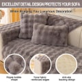 Pikkukuva 3 / 5: Kanin plysch sofföverdrag L-form 1/2/3/4 sits soffa överdrag hörn soffa U-form, 2023 Ny universell halkfri soffskydd, supermjuk soffa grey 90*240cm