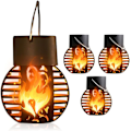 Miniatyrbilde 1 av 5: Solcelled flammelampe, utendørs solcellelykt, utendørs hagesolcellelykt, solflammelys, utendørslykter (4 stk)