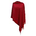 Miniatyrbillede 1 af 4: Dame Poncho Tørklæde med Knapper Frynser Kappe Tæppe Cashmere Blanding Blød Varm Multifunktionel til Forår Efterår Vinter red 68X200cm