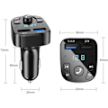 Miniatyrbillede 2 af 5: Bluetooth trådløs FM-sender, Bluetooth bil MP3-afspiller, oplader, 2 USB-porte, USB-flashdrev spændingsvisning