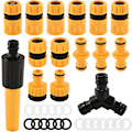 Miniatyrbillede 1 af 5: Vandingssæt, Slangeforbindelse til 13 mm (1/2 tomme) og 19 mm (3/4 tomme) forlængelse, Vandingsslange Adapter Kit
