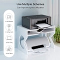 Miniatyrbillede 4 af 5: Printer Desktop Stativ, Skrivebordsarrangør Hvid med Opbevaring af Kontorartikler Printer med Justerbare Fødder (16,5”x10”) 16.5x10x12.2