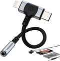 Miniatyrbilde 4 av 5: 2 i 1 USB C til 3,5 mm Jack Adapter, Type C/L-ightning til Hodetelefon DAC Chip Jack