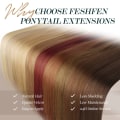 Miniatyrbild 5 av 5: Lång Ponytail Extension, Rak Syntetisk Fläthår Extension gold