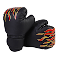 Miniatyrbillede 1 af 5: 1 par Kickboxing børneboksehandsker til 3-8 år kampposehandsker mænd sort flamme