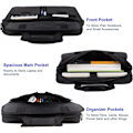 Miniatyrbillede 2 af 5: Laptop taske, Business Laptop tasker Aktentaske Kontor taske Laptop bæretaske Computer dokument taske til arbejde, skole, uni, sort-15,7 x 3,1 x 11,8 tommer Black