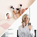 Miniatyrbillede 4 af 4: Makeup spejl pink håndholdte spejle, bærbar rejse tilbehør makeup spejl, mini søde lomme spejl som en gave Pink