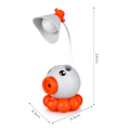 Miniatyrbillede 2 af 5: Skrivebordslampe, sød blæksprutteform LED-skrivebordslampe sammenklappelig multifunktionel lys USB-opladning sød skrivebordslampe med blyantspidser til studerende (orange)