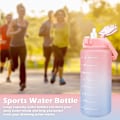 Miniatyrbillede 5 af 5: 2000 ml flaske, motivationsvandflaske, vandflaske med sugerør og motivationstidsmarkør