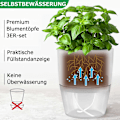 Miniatyrbild 4 av 5: Självbevattnande blomkruka för inomhusbruk, blomkrukor med bevattningssystem, vit (4 st) White