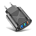 Miniatyrbillede 1 af 5: 4-Port Oplader til Enheder, Rejse Opladerhoved, 2.4A, Hurtig Opladning, EU, US, UK, 48W, 3 USB + PD