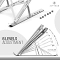 Miniatyrbillede 4 af 5: Foldbar bærbar aluminium bærbar computer stand | Skrivebordsstand med 6 niveauer højdejustering | Kompatibel til 11,6”/13,3 tommer bærbare computere notebooks（Sølv） silver