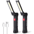 Miniatyrbillede 1 af 5: LED arbejdslys lommelygte bærbar LED værkstedslys genopladelig LED inspektionslys lommelygte magnetisk base, 2 stk.