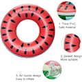 Miniatyrbillede 2 af 4: Gummiring til svømning, oppustelig ring, stor svømmering strandlegetøj, svømmerør pool float til voksne (75 cm) (rød)