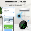 Miniatyrbilde 4 av 4: Temperatur- og fuktighetssensor, Tuya WiFi-termometer hygrometer LED-speilskjerm App-timing, ekte overvåking og opptak