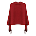 Miniatyrbillede 2 af 4: Dame Poncho Tørklæde med Knapper Frynser Kappe Tæppe Cashmere Blanding Blød Varm Multifunktionel til Forår Efterår Vinter red 68X200cm