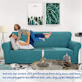 Miniatyrbillede 2 af 5: 1 stk. sofabetræk til 3-personers sofa, højelastisk sofaovertræk, kæledyrsvenligt, skridsikkert møbelbeskytter (blå)
