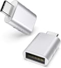 USB C til USB-adapter (2-pak), USB-C han til USB 3.0 hun-adapter kompatibel med MacBook Pro efter 2016, MacBook Air og mere, sølv Silver