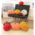 Miniatyrbilde 5 av 5: Halloween Gresskar Pledd Pude, Fylt Gresskar Myk Plysj Leke Sofa Pude Myk Gresskar Pledd Dekorasjon (Gul)