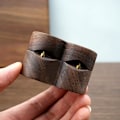 Miniatyrbild 5 av 5: Träringask för förslag | Ringask för bröllopsceremoni | Förlovningsringask | Hjärtformad ringask | Träringask (hjärta - två platser), svart