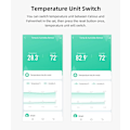 Miniatyrbillede 4 af 5: WiFi Temperatur- og Luftfugtighedssensor: Termometer Hygrometer med App-alarm, Gratis Datalagringseksport, Smart Temperatur- og Luftfugtighedsovervågning til Hjemmet og Kæledyr