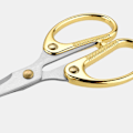 Miniatyrbillede 4 af 5: 5 tommer rustfrit stålsaks til kontor, ultra skarpe blade, robuste skarpe sakse til kontor, hjem, skole, multifunktionssakse i guld