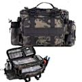 Miniatyrbillede 1 af 5: Fiskepose, Enkelt Skulder Havfiskeri, Grejtasker Grej Opbevaring Rygsæk til Karpefiskeri, Camouflage Udendørs Carryall Taske Vandring Rejsetaske Black