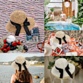 Miniatyrbilde 4 av 5: Kvinners sommer stråhatt solhatt UV-beskyttelse strandcaps foldbar visir floppy hatt bred brem med stropp sløyfe yellow