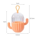 Miniatyrbild 2 av 5: Makeup-svampförvaringslåda, skönhetskaktusformad blenderhållare för kosmetisk svamp, bärbar puderpuffväska (orange)