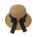 Dam Sommar Halmhatt Solhatt UV-skydd Strandkeps Fällbar Visir Floppy Hat Bred Brätte med Rem Båge khaki